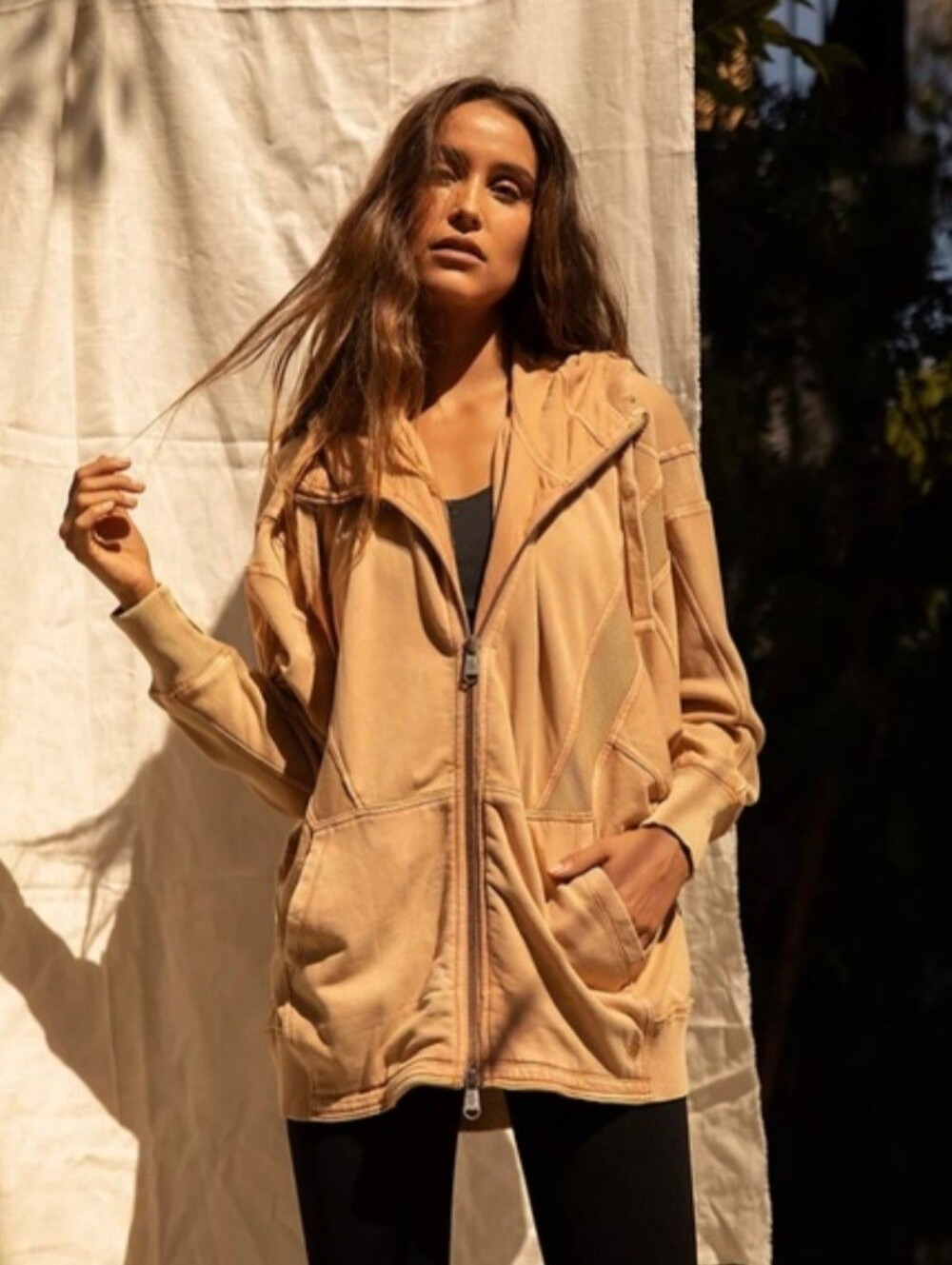 FP Movement by Free People All Your Love Hoodie In Sandshell Size Small
